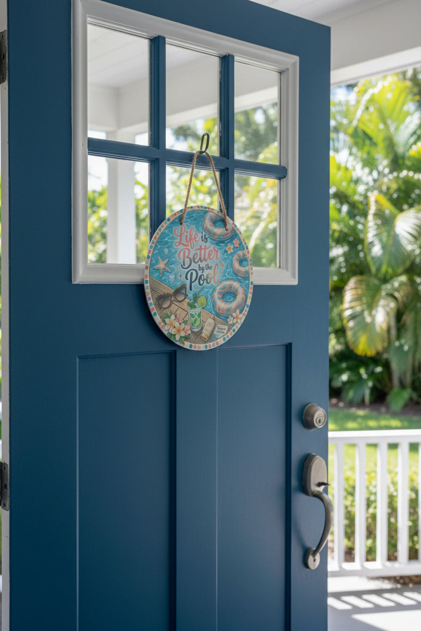 Door sign~Life is better at the pool