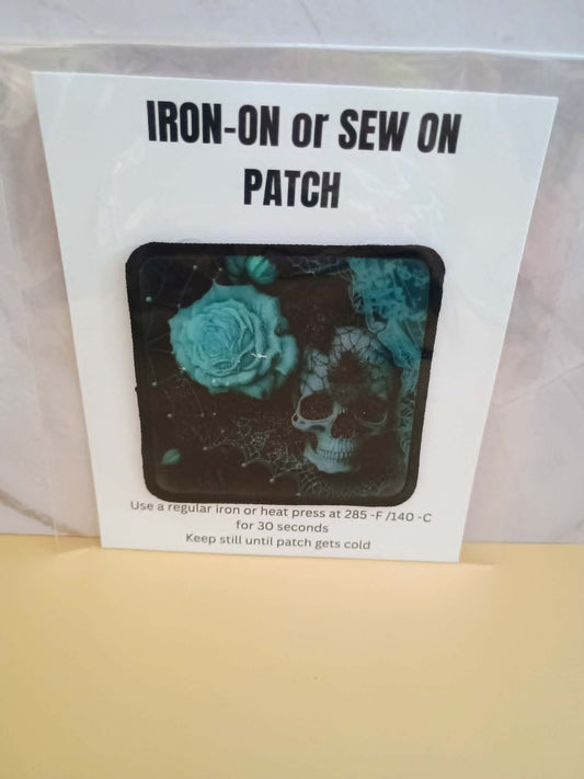 Patch~Teal with skull
