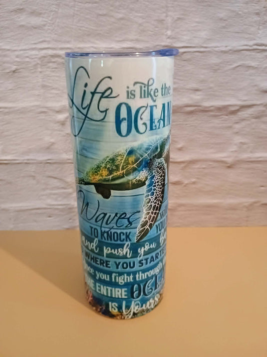 20 oz tumbler-Life is an ocean