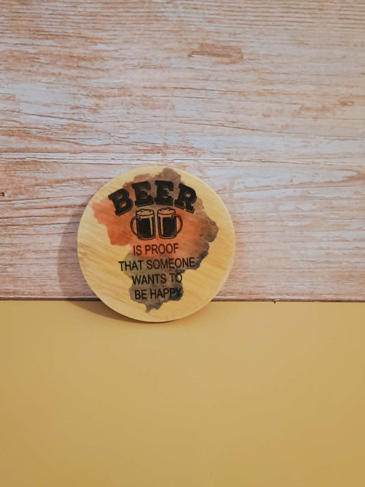 Wooden bottle opener~beer is proof
