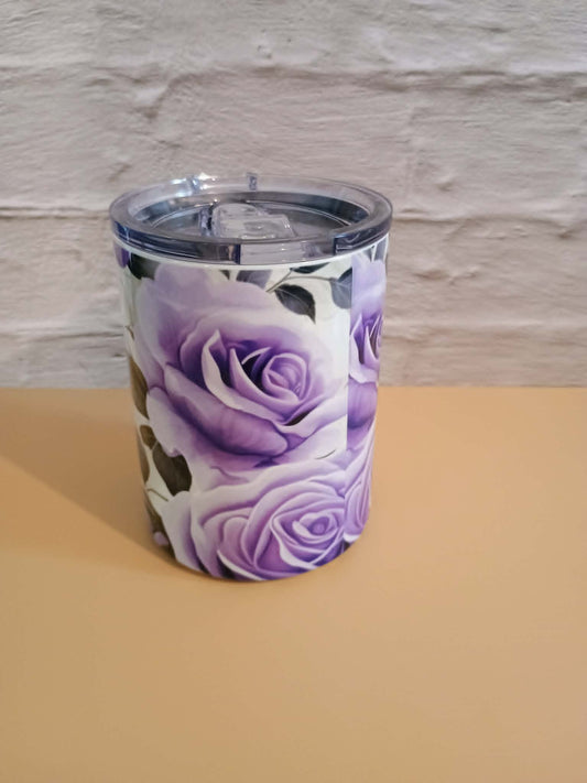 10 oz tumbler~purple roses