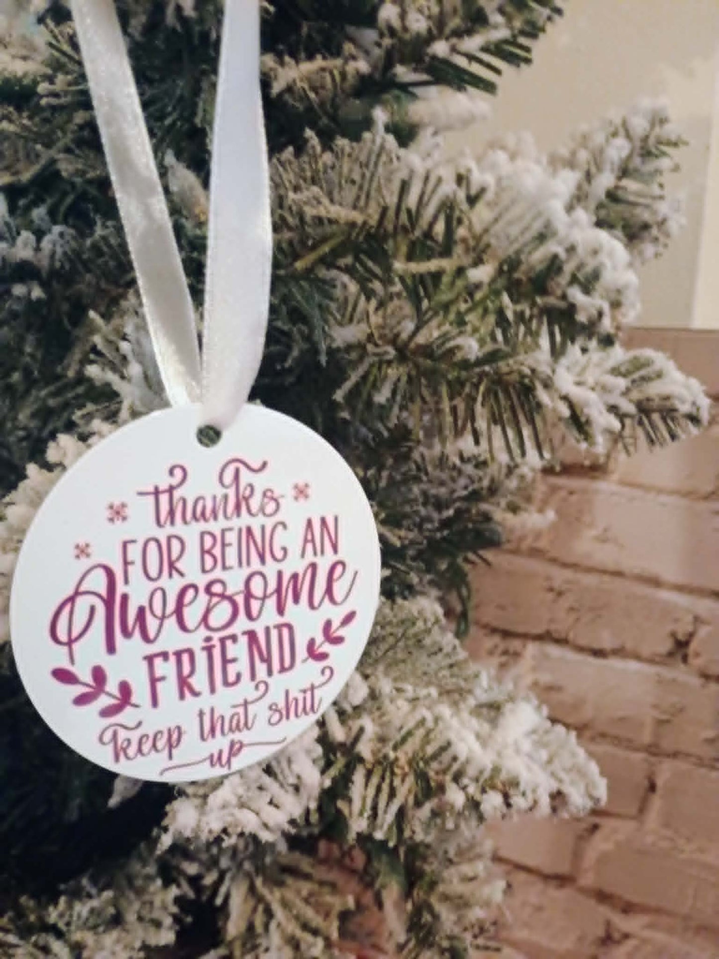 Christmas ornament~Thanks for being an awesome friend keep that shit up