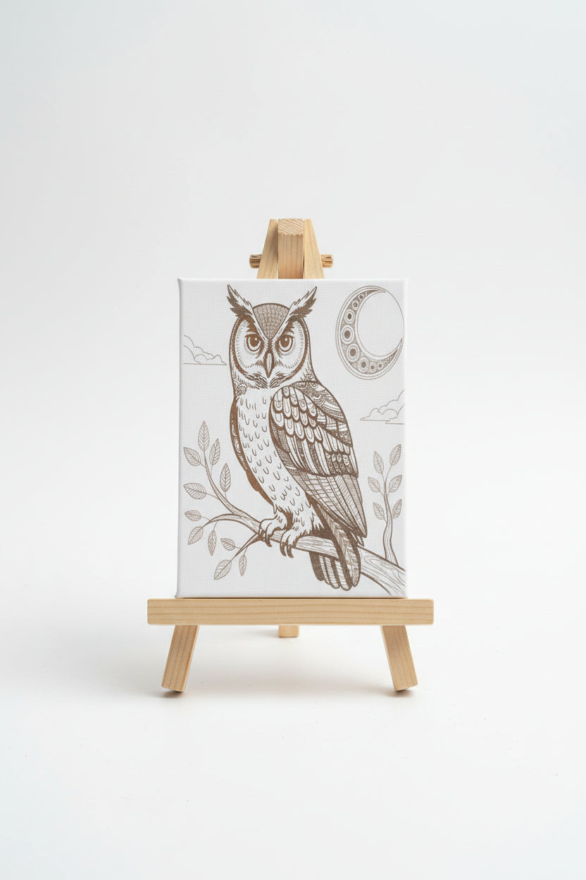 Canvas art kit~5x7~Owl on tree branch