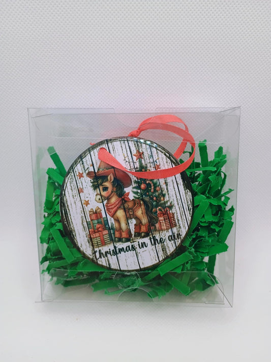 Metal Christmas ornament~Christmas is in the air