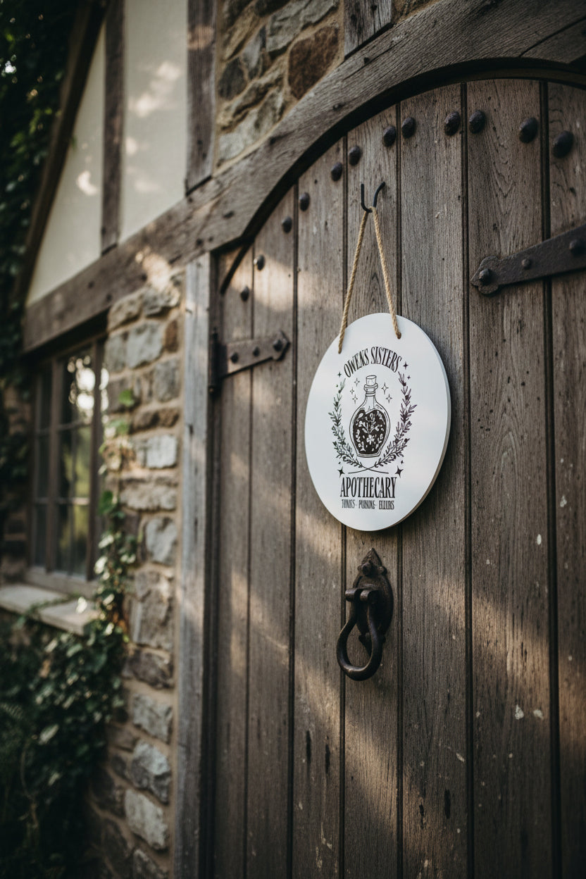 Door sign~OWENS SISTERS APOTHECARY, TOXIC POISONS, ELIXERS