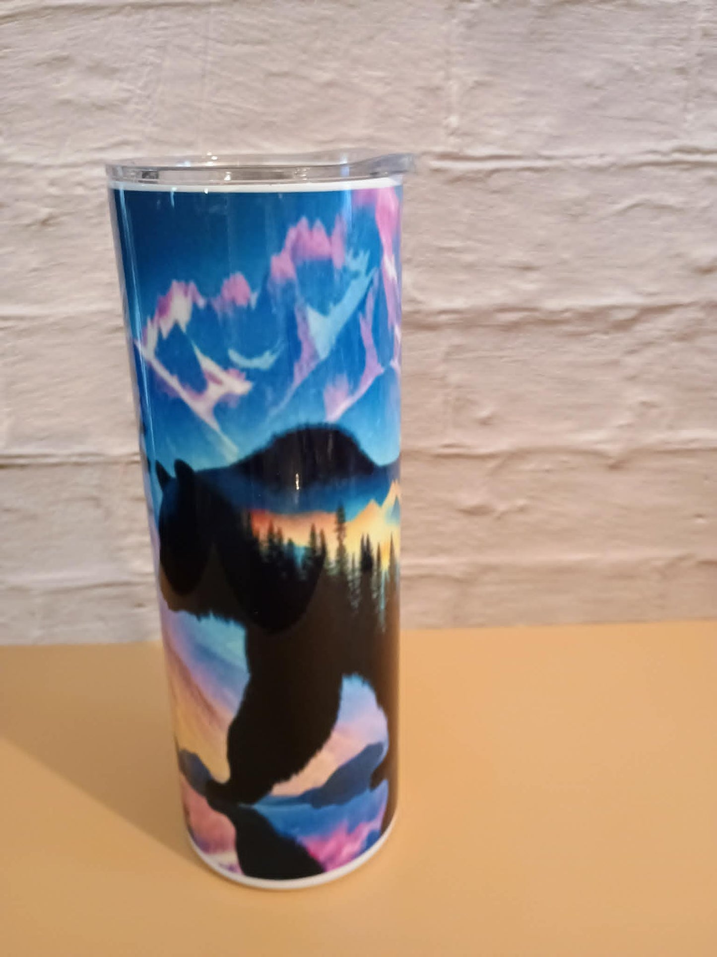 20 oz tumbler~bear in the wildlife