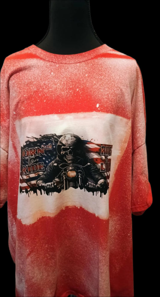 Men's 3XL  t-shirt~ Born to ride-red