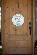 Fall door sign~Happy fall yall~blue pumpkin