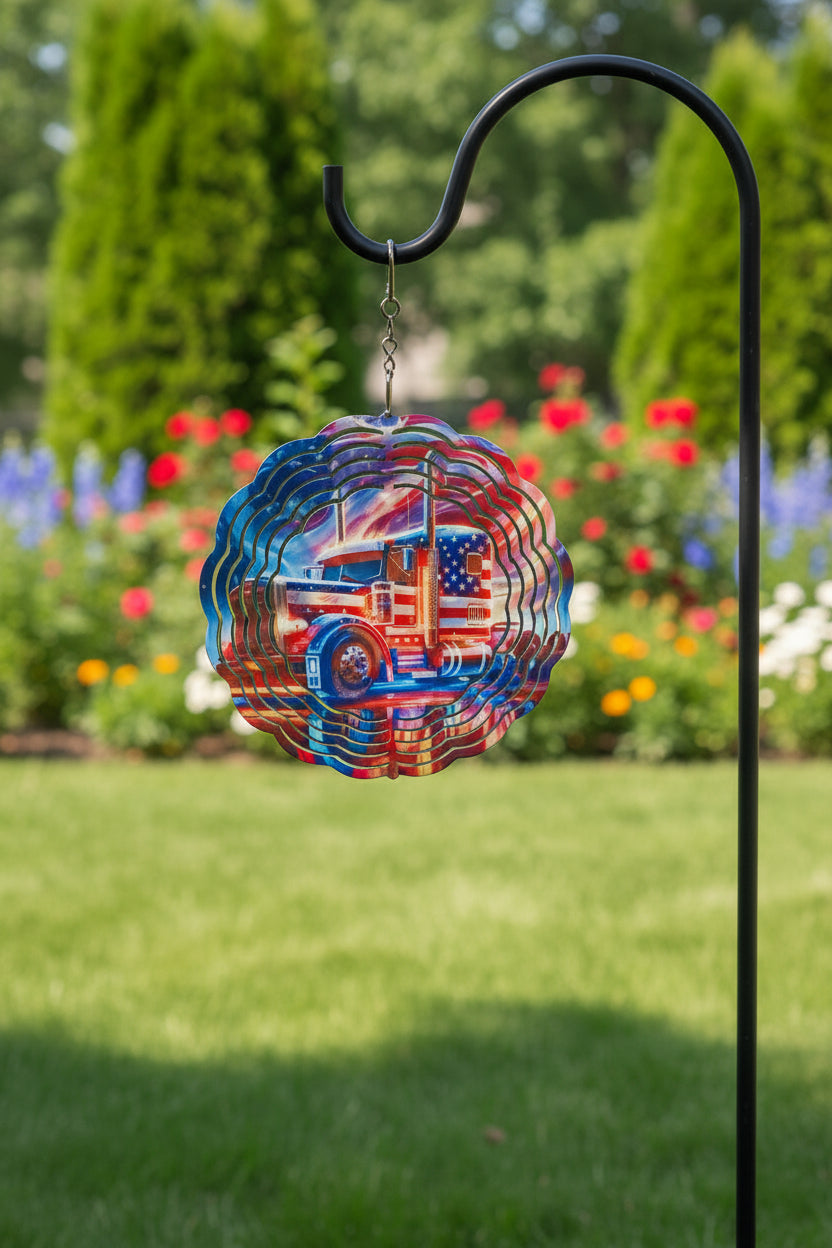 Round wind spinner~Tractor trailer