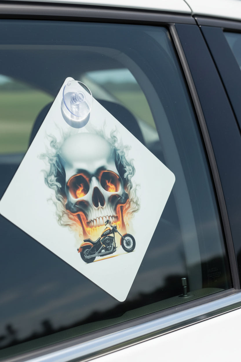 Car window sign~skull