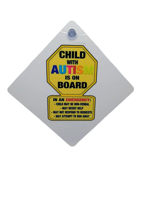 Car window sign~ Child with autism
