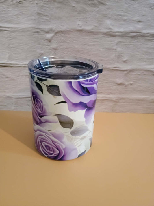 10 oz tumbler~purple roses