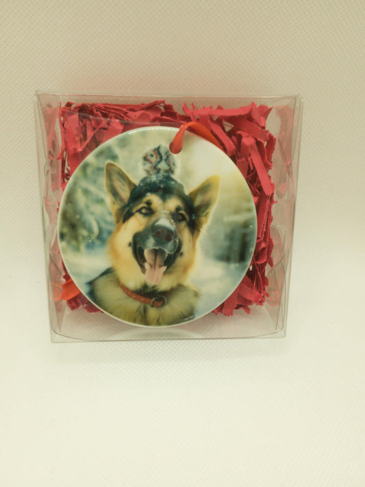 Ceramic Christmas ornament~German shepard