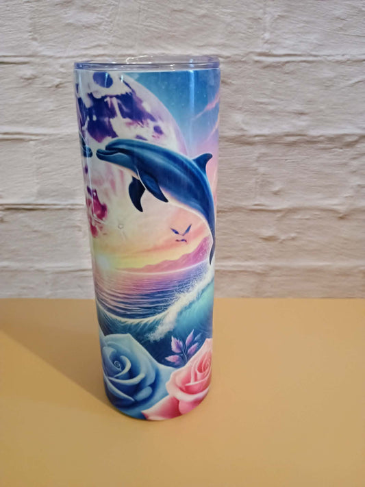 20 oz tumbler-dolphin