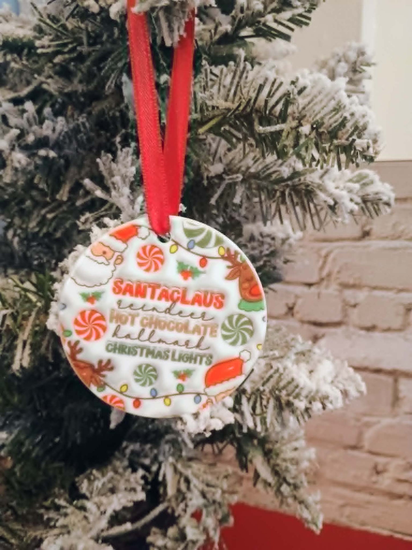 Christmas ornament~Santa Claus, Hot chocolate, Christmas lights