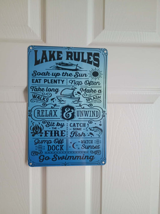 Wall sign~Lake rules