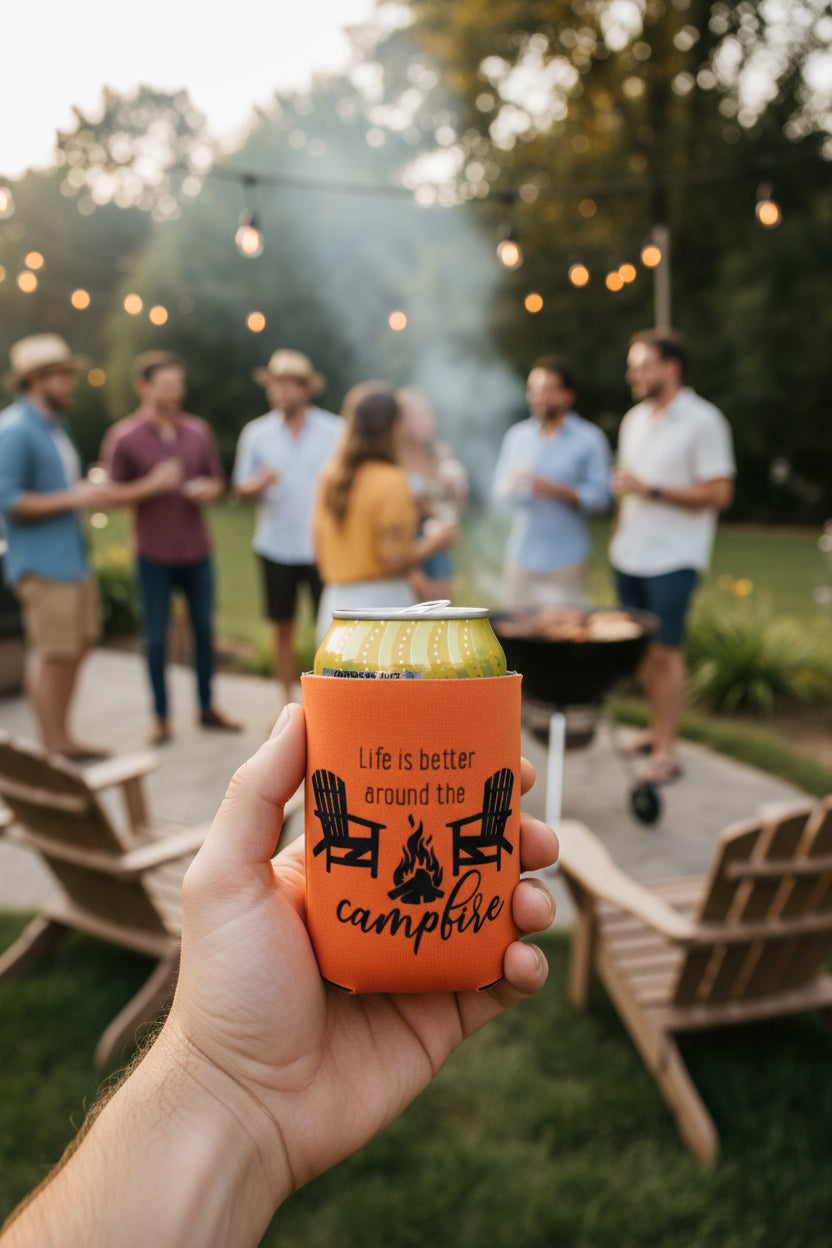 Can koozie~Life is better around the campfire