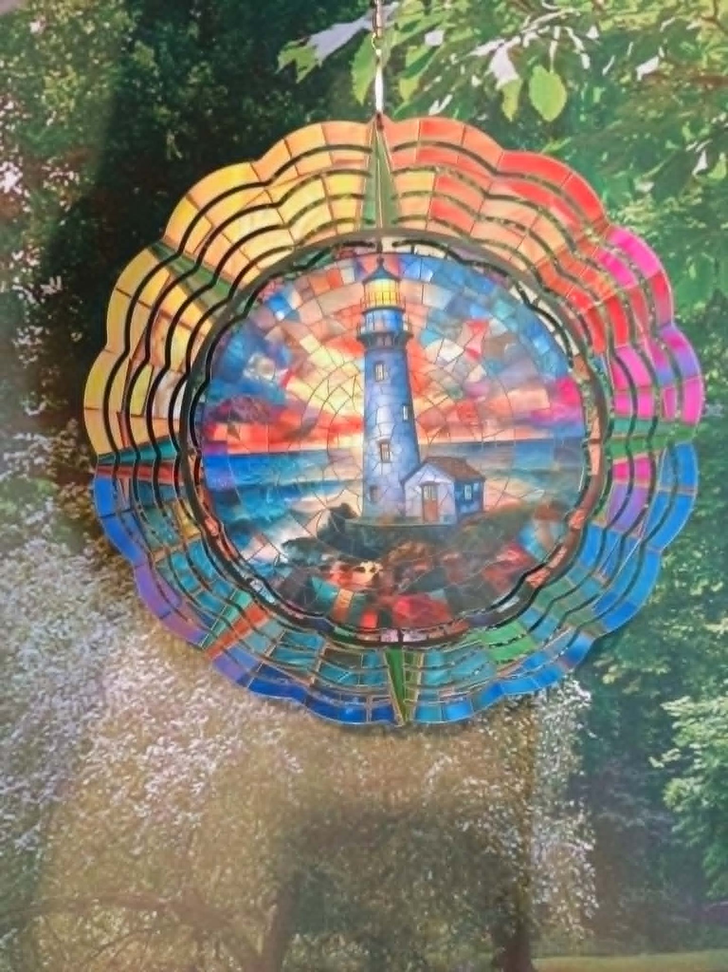 Round wind spinner~Light house