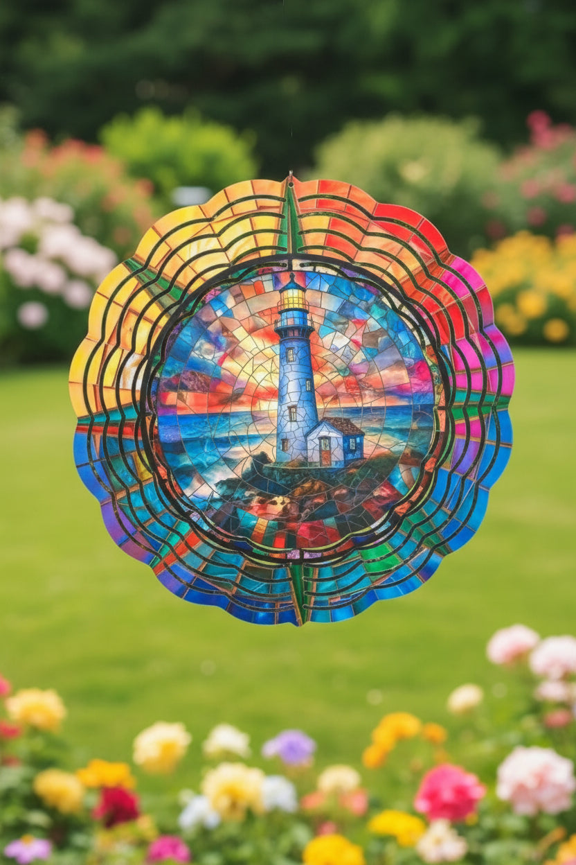 Round wind spinner~Light house