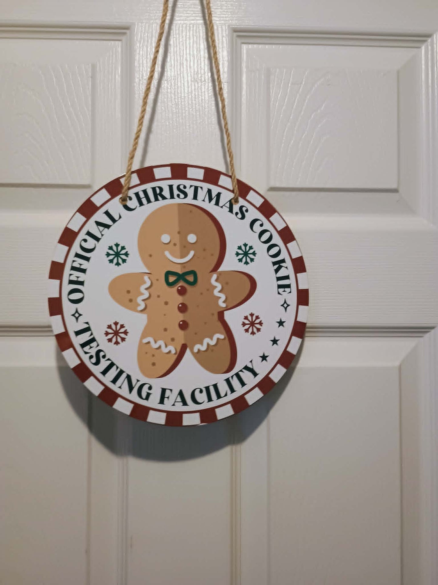 Christmas door sign~OFFICIAL COOKIE TESTING FACILITY