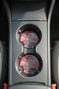 Car coasters~Pink stained glass