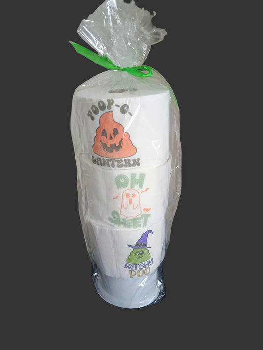 Decorative toilet paper with brush &stand~Halloween multi