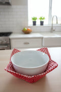 Bowl koozie~red checkered