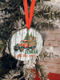 Christmas ornament~Vintage, Jingle all the way, red truck