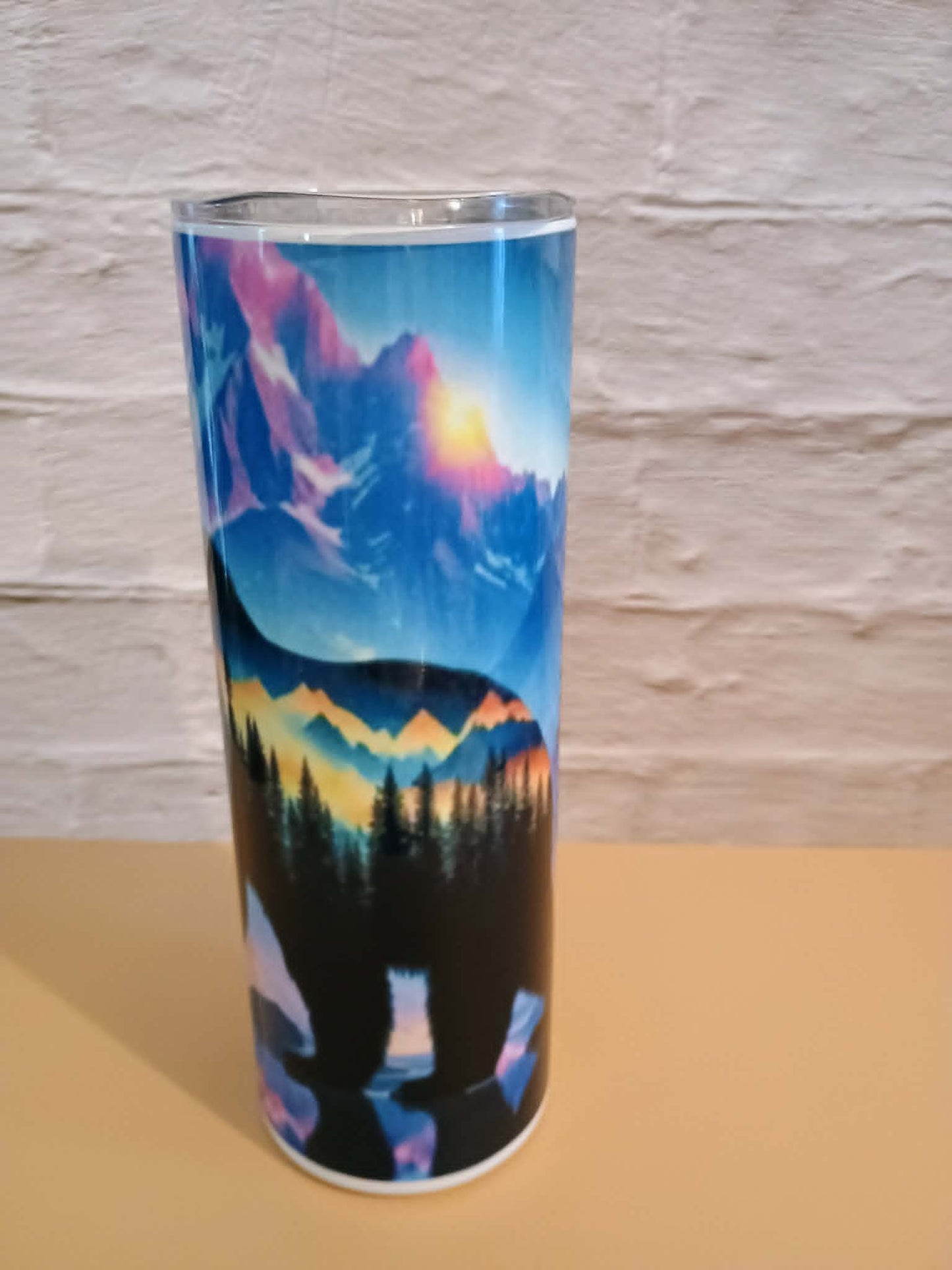 20 oz tumbler~bear in the wildlife
