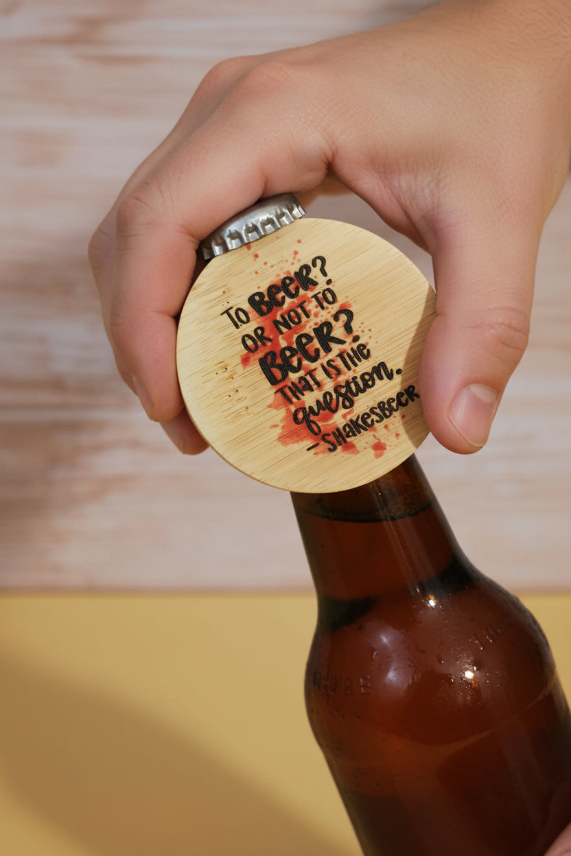 Wooden bottle opener~to beer or not to beer