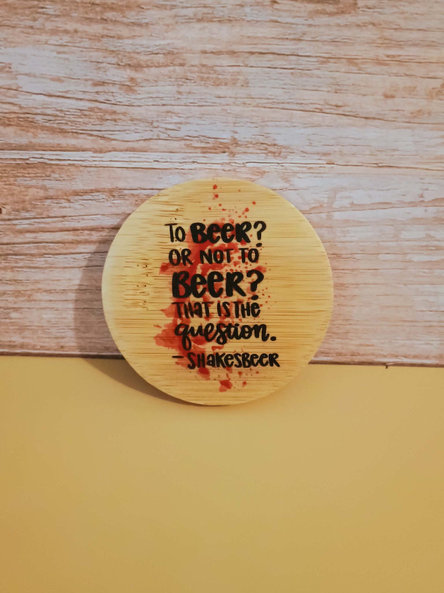 Wooden bottle opener~to beer or not to beer