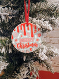Christmas ornament~Merry Christmas, Red Drip, Candy canes, Candies