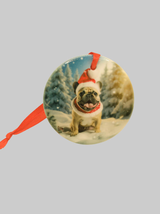 Ceramic Christmas ornament~Pug