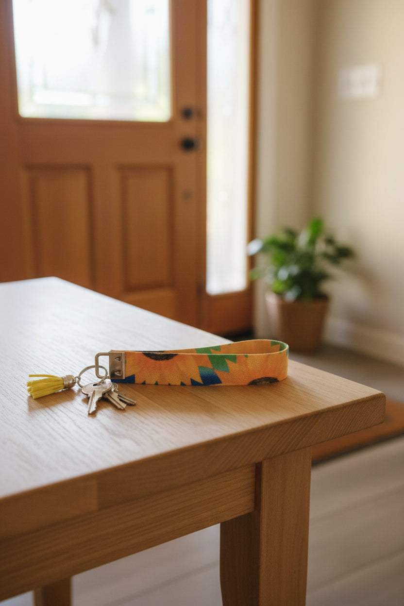 Wristlet keychain~sunflowers