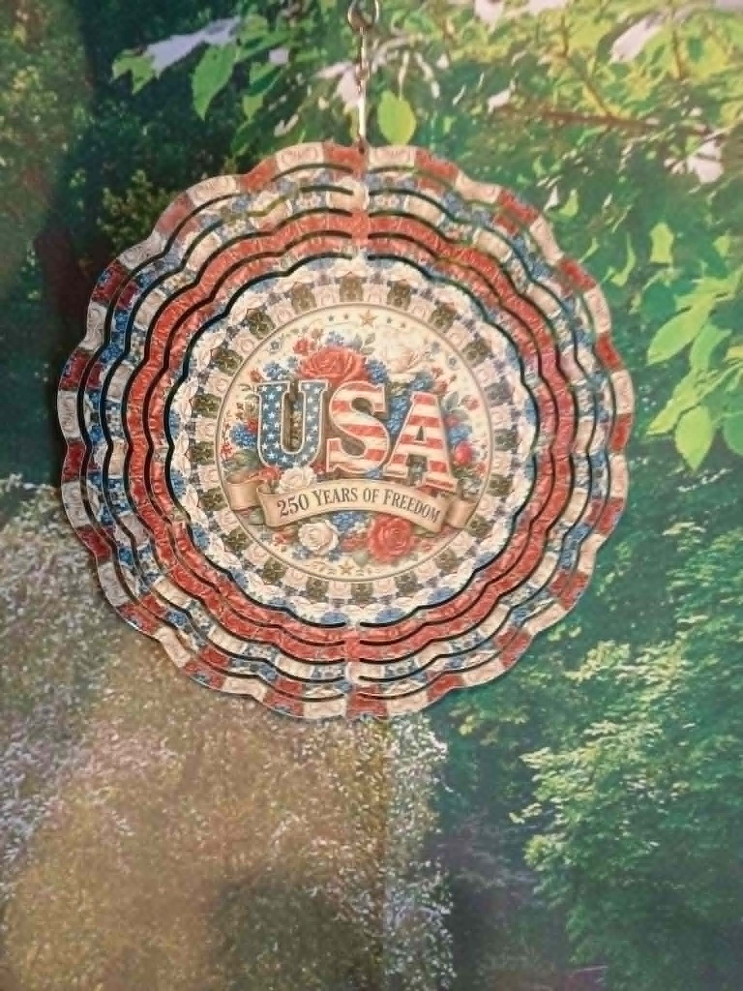 Round wind spinner~USA 250 years of freedom