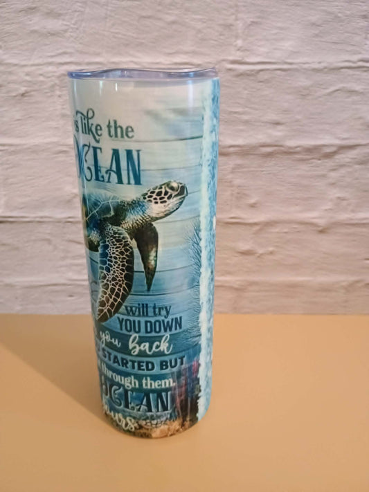 20 oz tumbler-Life is an ocean