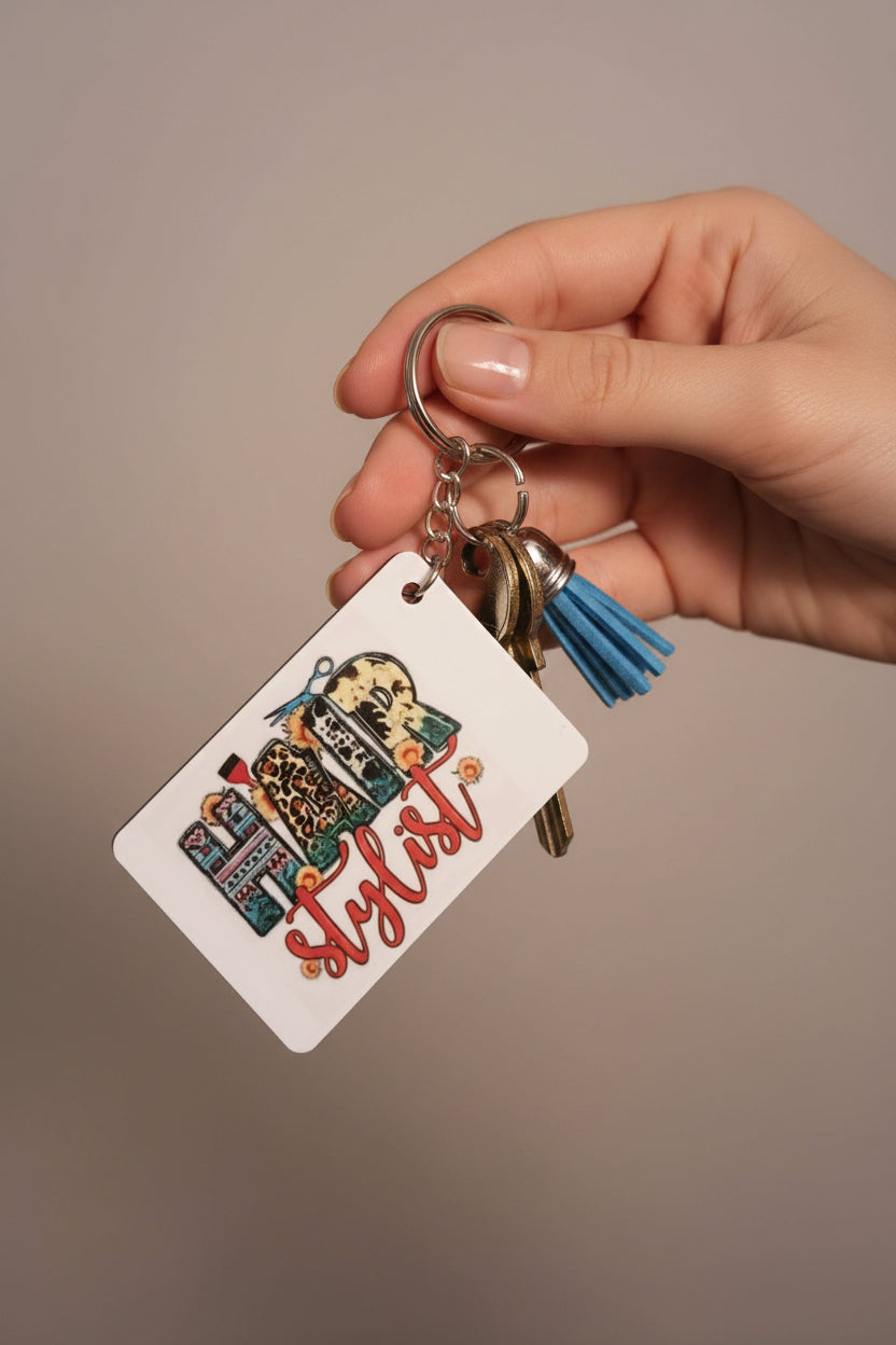 Rectangle keychain~Hair stylist