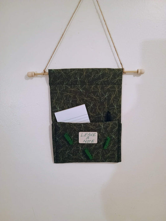 Leave a note door hanging~green dragonfly