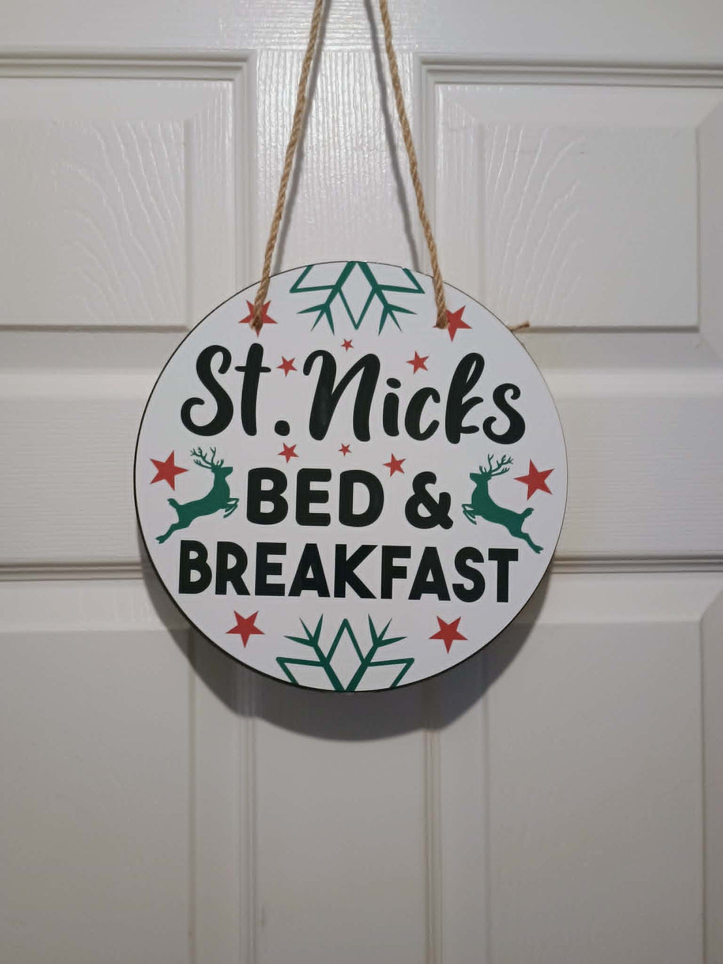 Christmas door sign~St. Nicks BED AND BREAKFAST