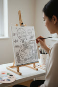 Canvas art kit~8x10~World and hot air balloons
