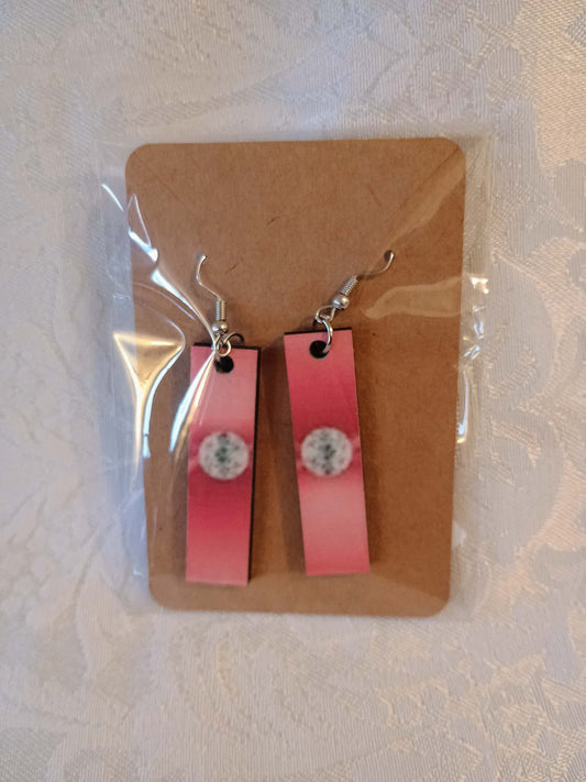 Earrings small~pink with gems