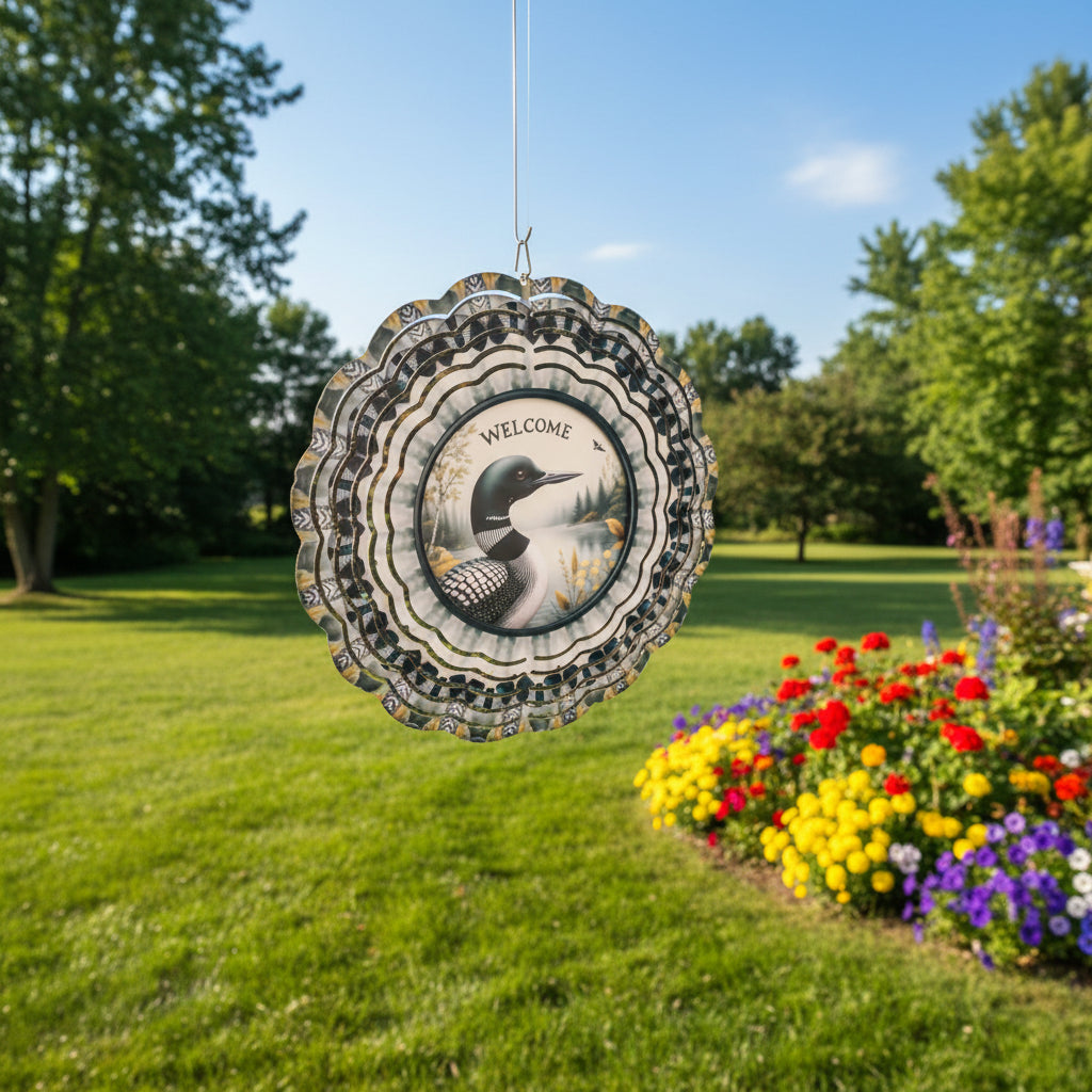 Round wind spinner~Welcome with duck