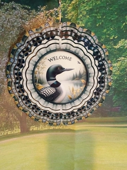 Round wind spinner~Welcome with duck