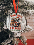 Christmas ornament~Vintage, Sorry santa I have been feral, Racoon