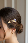 Metal Hair Barrette~purple multi round