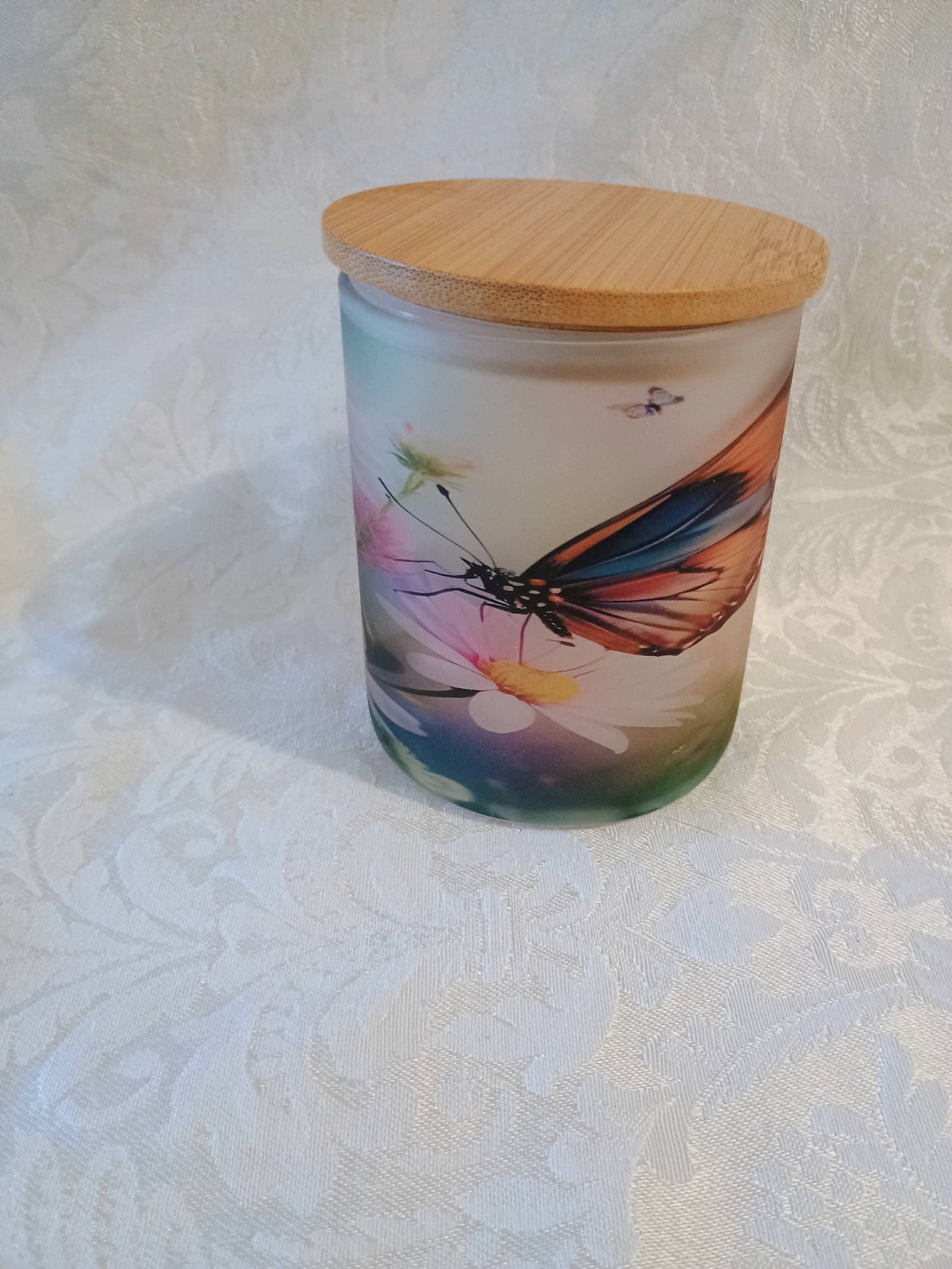 Glass Candle Holder~Butterfly