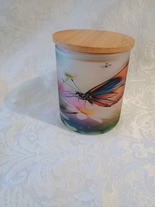 Glass Candle Holder~Butterfly