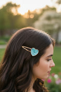 Metal Hair Barrette~teal