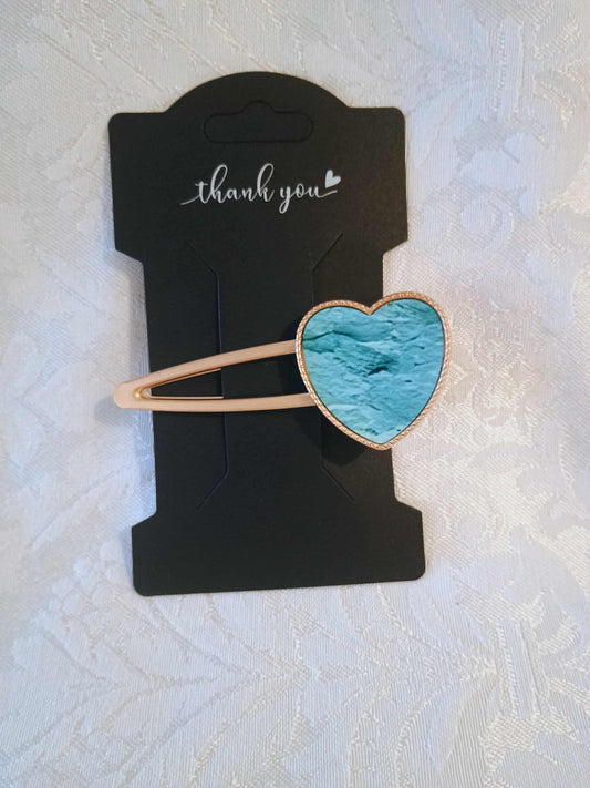 Metal Hair Barrette~teal