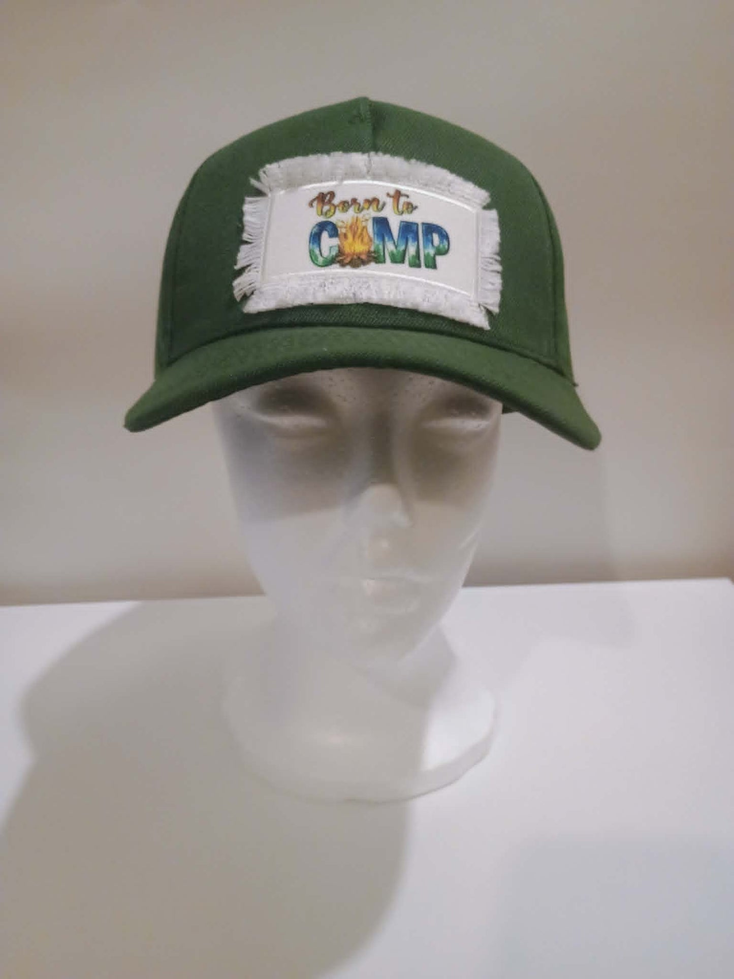 Baseball hat with patch~Born to camp